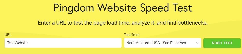 (Pingdom) Page speed test on Bluehost