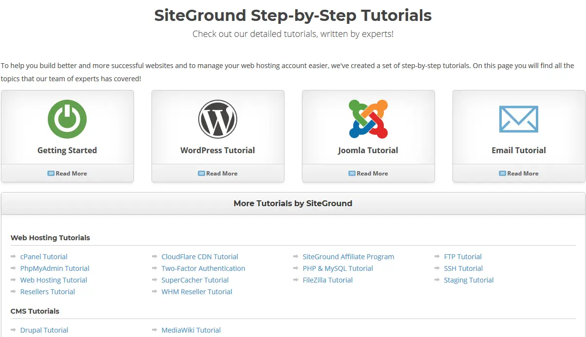 SiteGround Tutorials