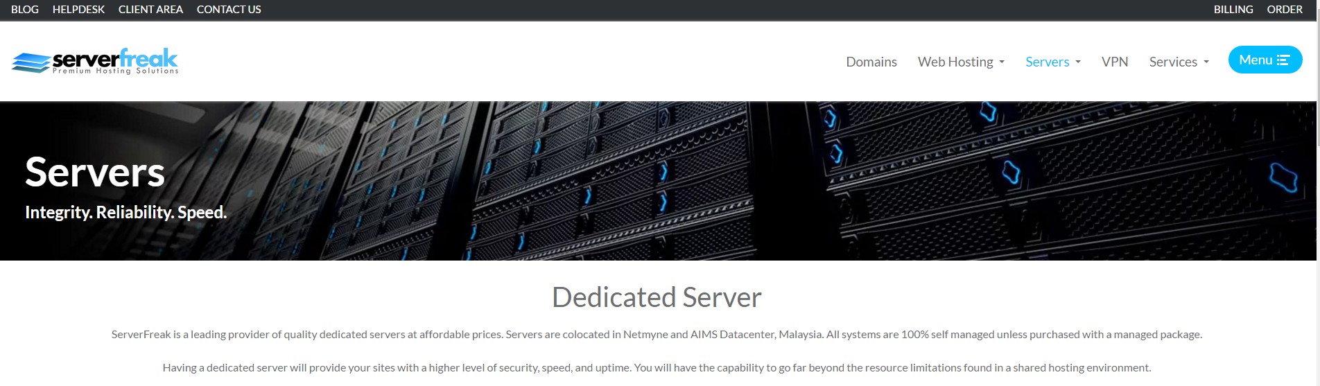 ServerFreak Dedicated Web hosting Malayisa