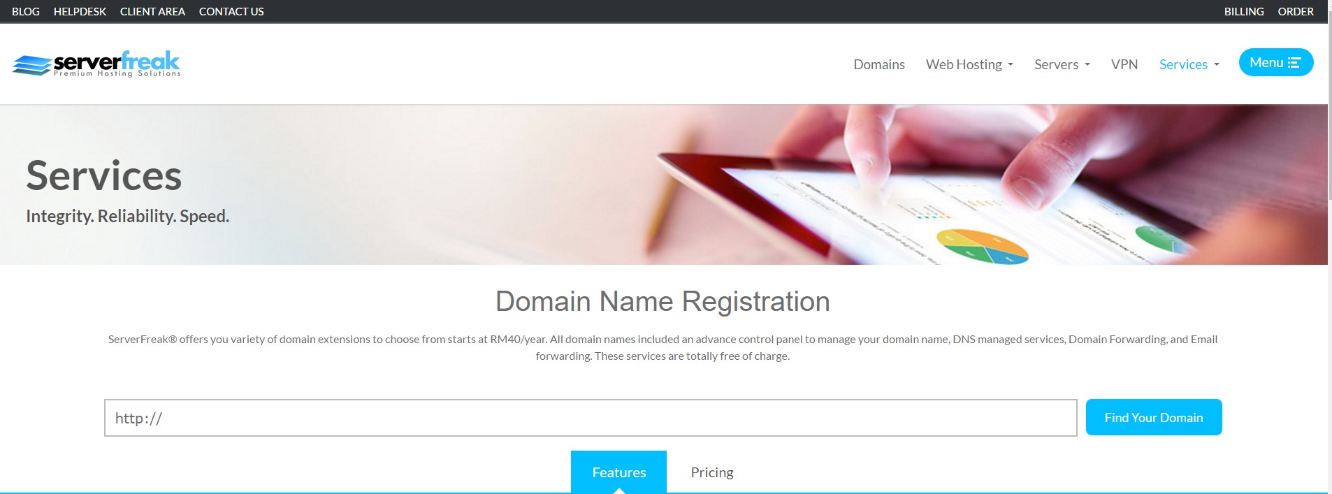 ServerFreak domain registrar