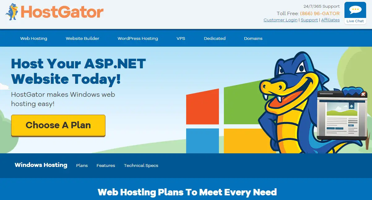HostGator Windows Hosting Service