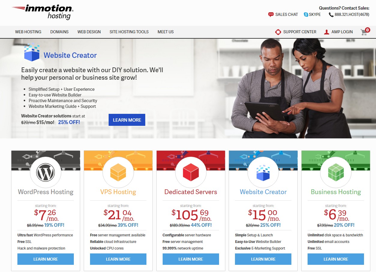 Best Web Hosting for artists InMotion Hosting