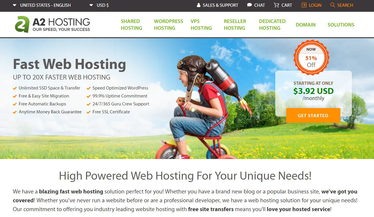 Best Web hosting for Personal Sites A2 Hosting