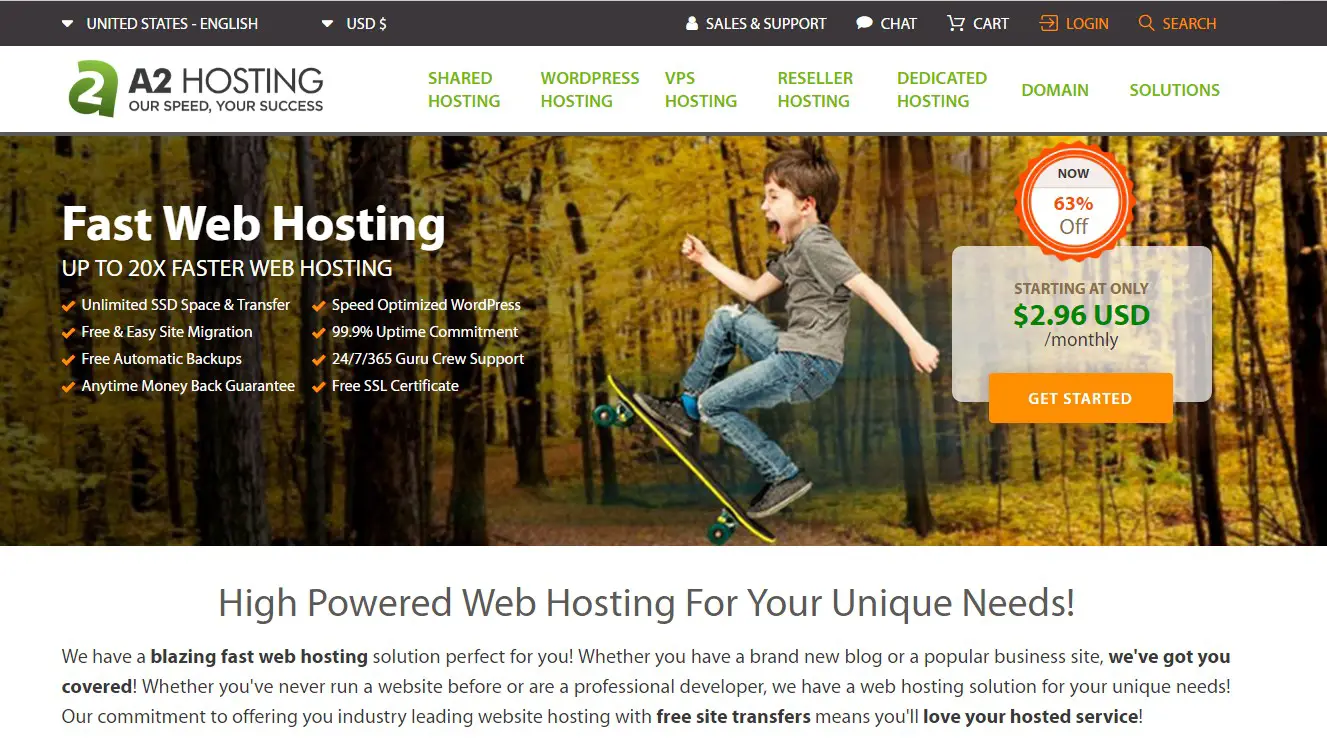 Top Web Host For SEO A2 Hosting